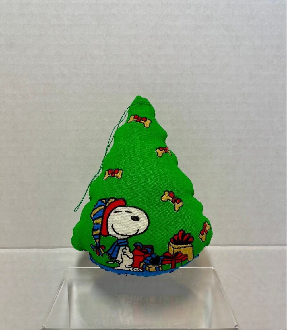 Vintage Vtg Handmade Fabric Christmas Ornament 1960's Snoopy Peanuts
